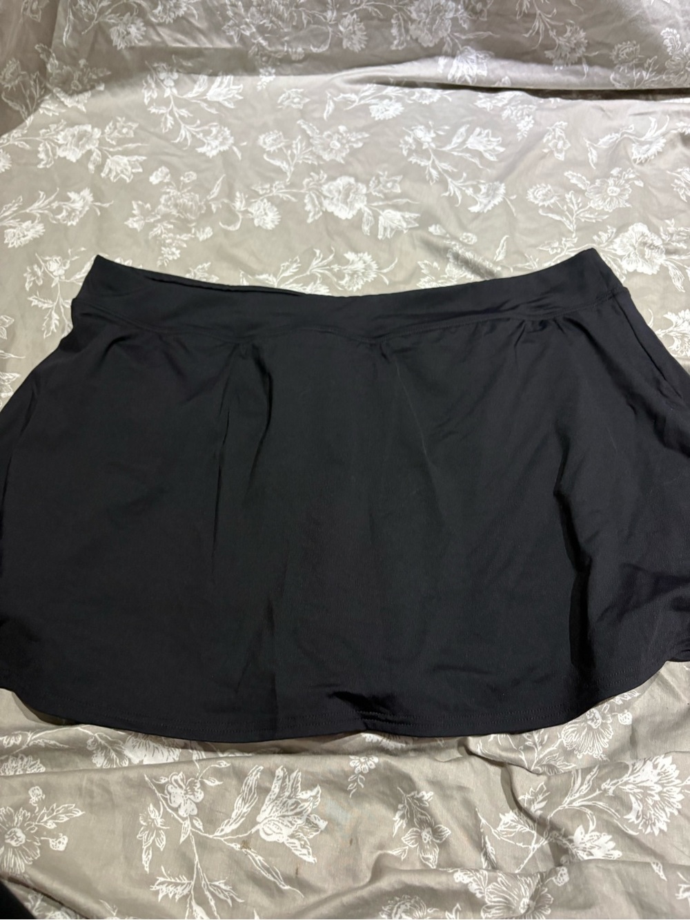 Lands End black swim skirt with shorts active 18W